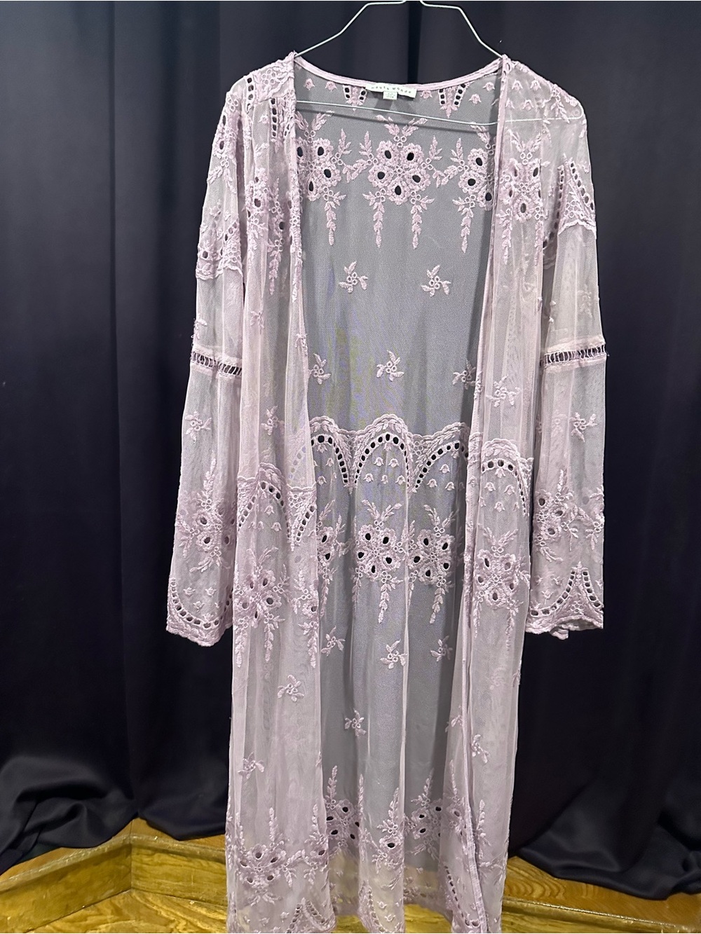 Haute Monde light purple lace cardigan Sz M